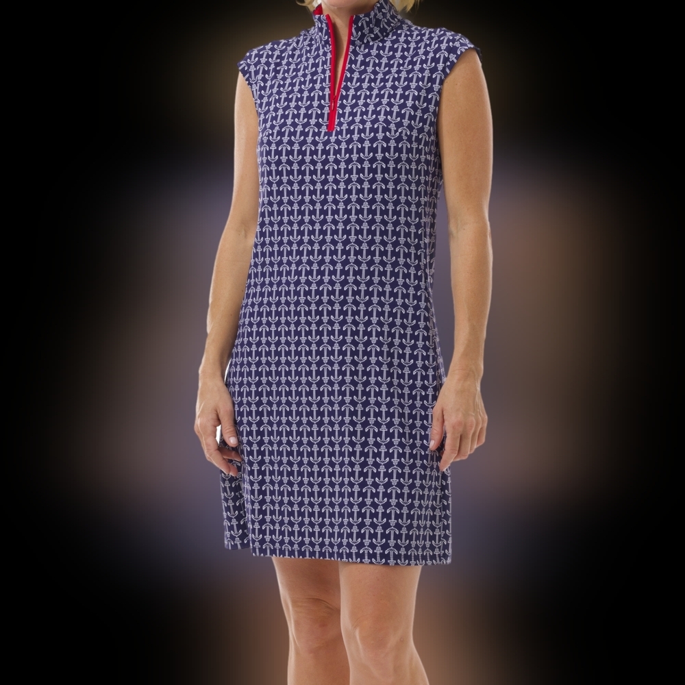 SanSoleil Zip Mock Neck Golf Dress Size L